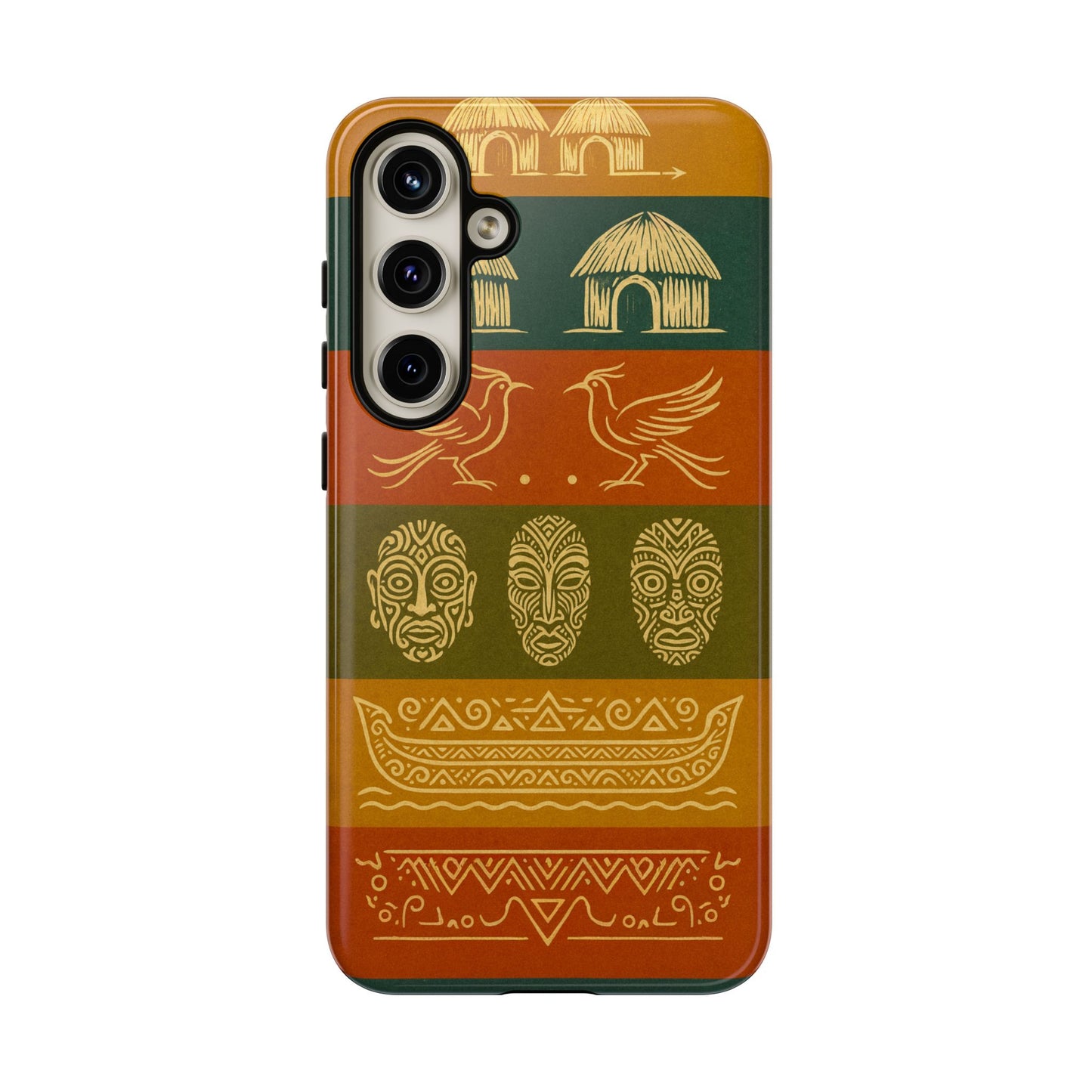 Papuan Tribal Canoe Mask Design - Phone Case