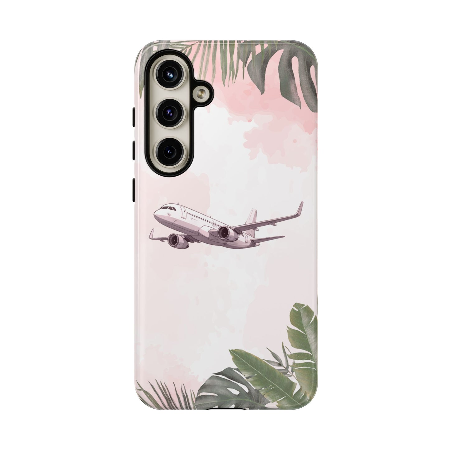 Airplane Palm Trees Coastal Design - Phone Case