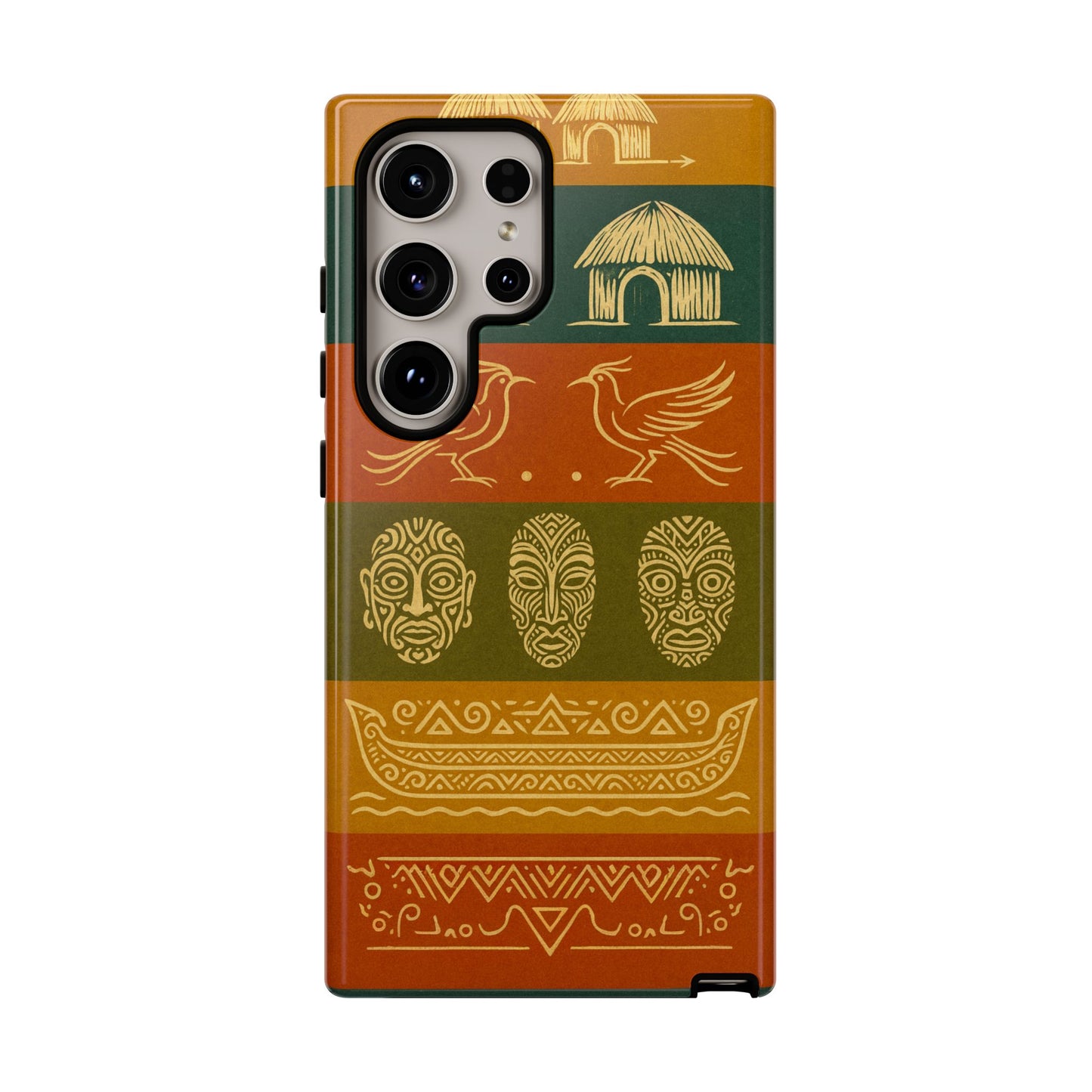 Papuan Tribal Canoe Mask Design - Phone Case
