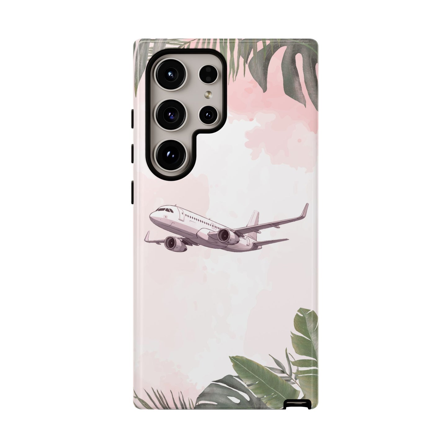 Airplane Palm Trees Coastal Design - Phone Case