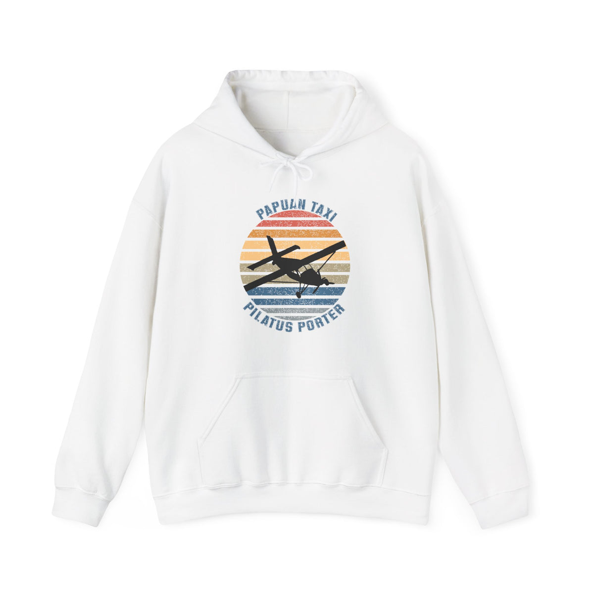 "Golden Sky" Papuan Taxi I Unisex Heavy Blend™ Hooded Sweatshirt I Retro Sun Design I Multiple Colors & Sizes Available