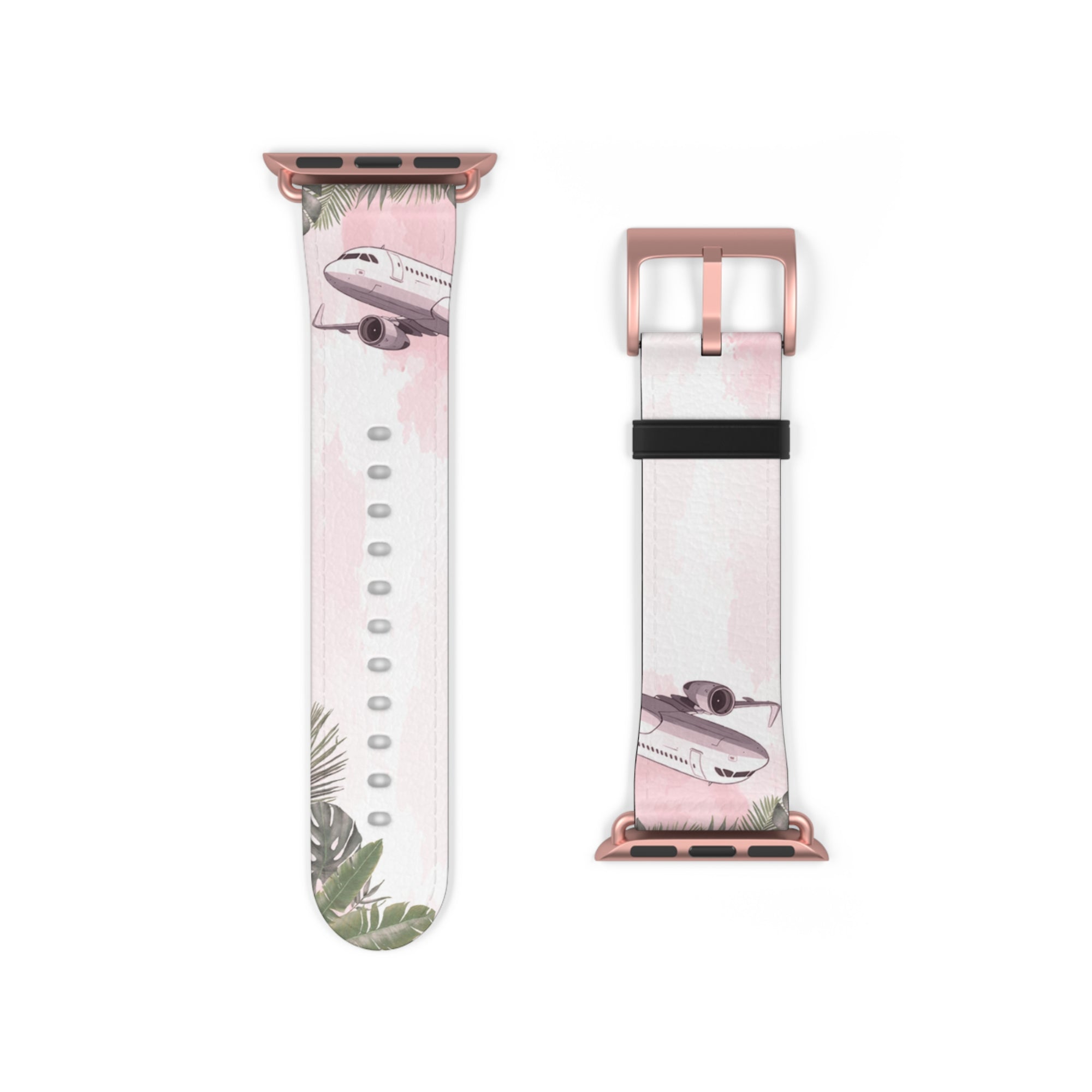 Tropical Airplane Watch Band - Stylish & Unique