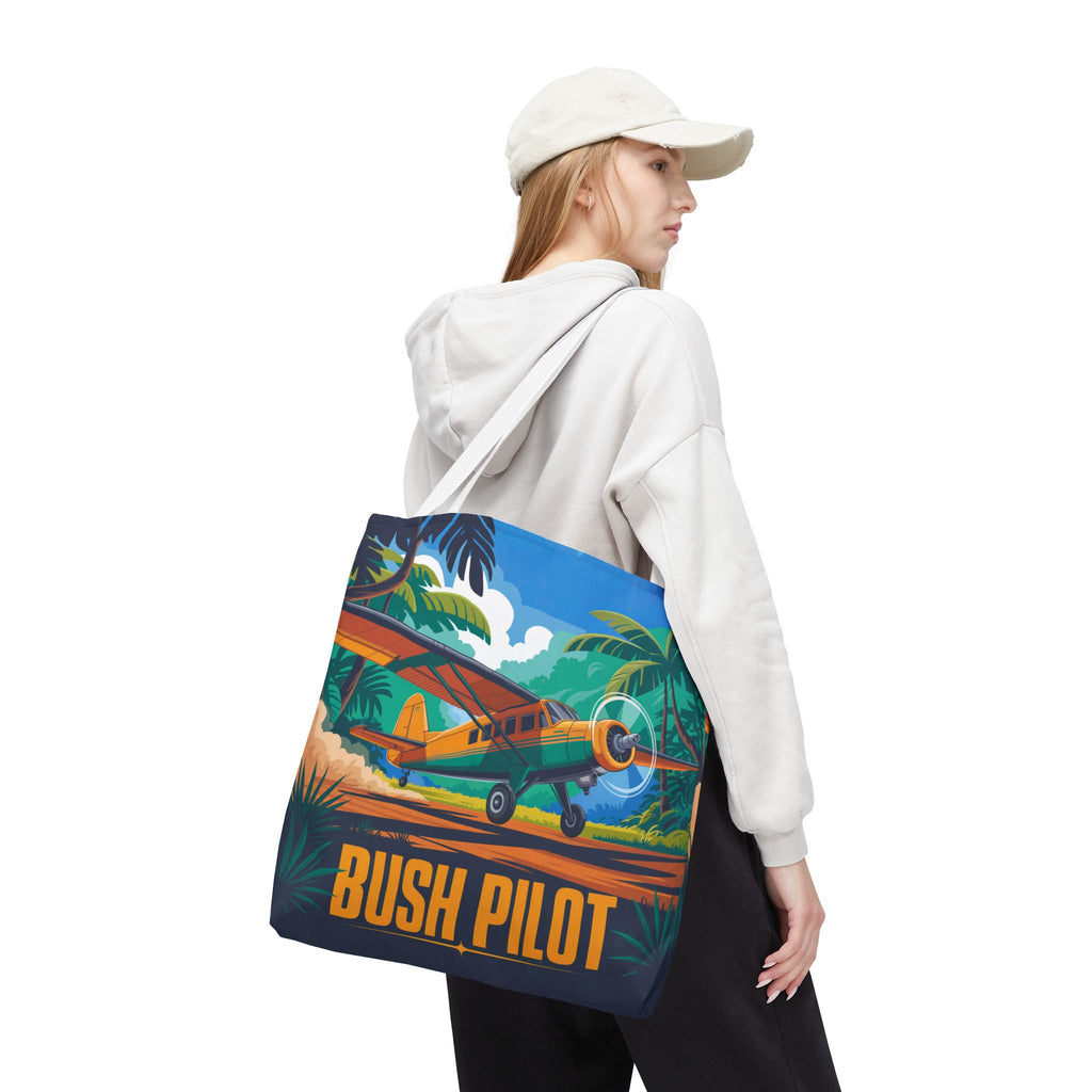 Bush Pilot Tote Bag – Jungle Skies & Remote Adventures – Available in multiple sizes and colors