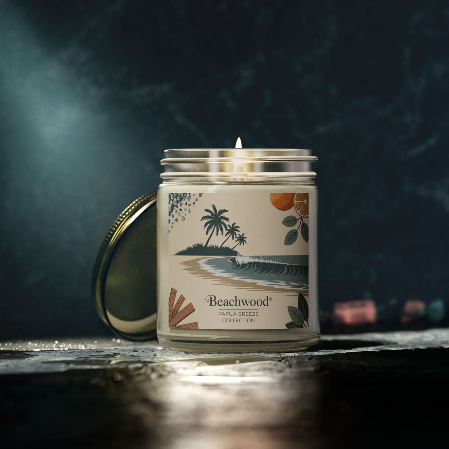 Beachwood Scented Candle – Ocean Breeze & Earthy Calm