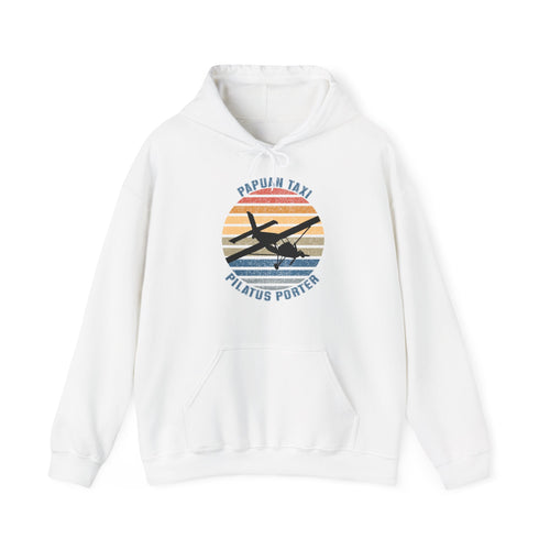 (AU & NZ) "Golden Sky" Papuan Taxi I Unisex Heavy Blend™ Hooded Sweatshirt I Retro Sun Design I Multiple Colors & Sizes Available