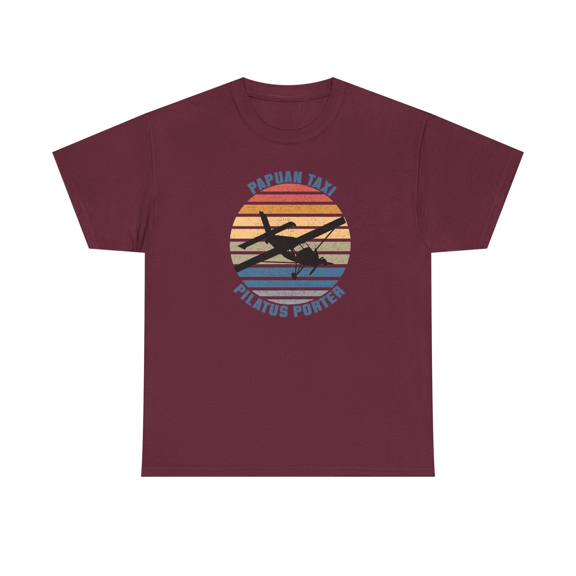 (CANADA) "Golden Sky" I Papuan Taxi Retro Sun T-Shirt I Available in Multiple Colors & Sizes I Unisex Tee