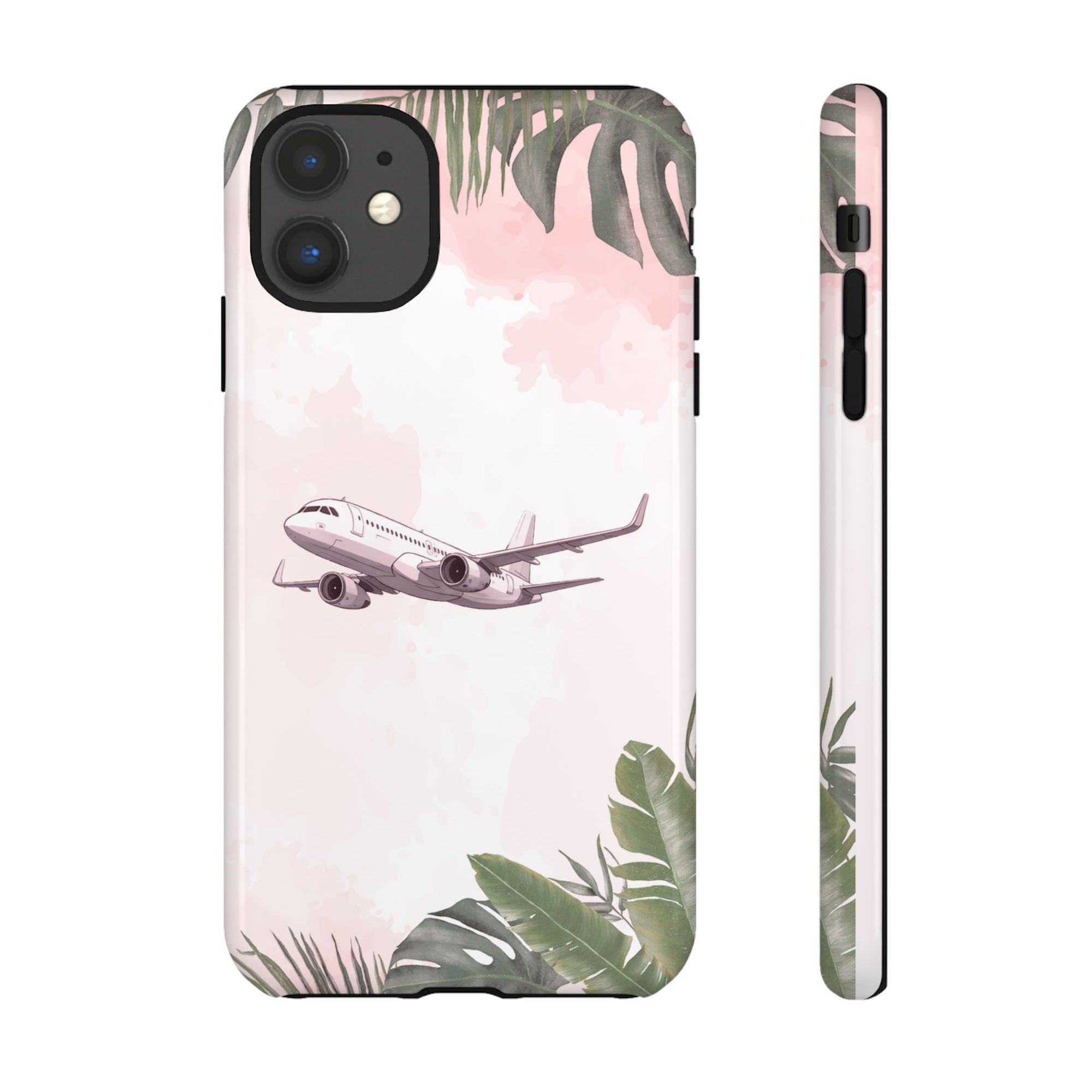 Airplane Palm Trees Coastal Design - Phone Case