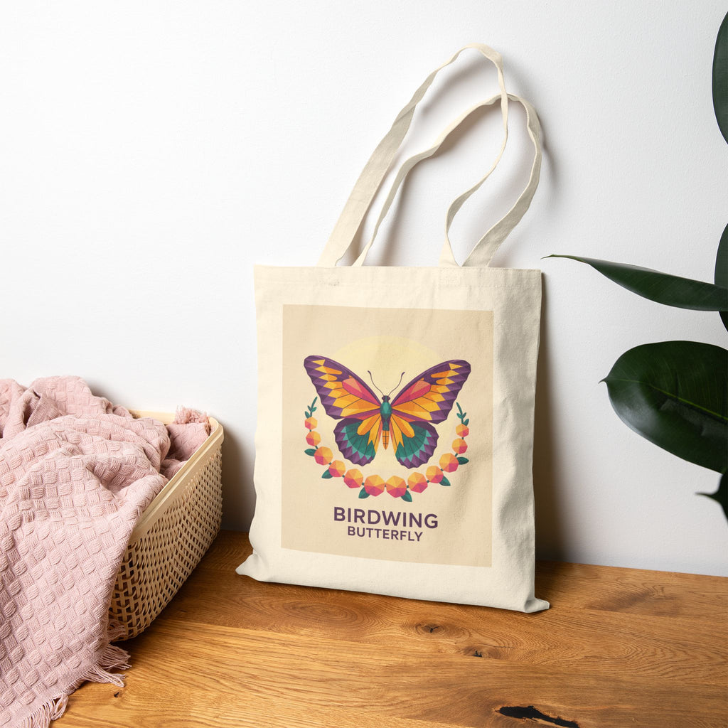 Birdwing Butterfly Canvas Tote – Tropical Elegance in Bold Colors