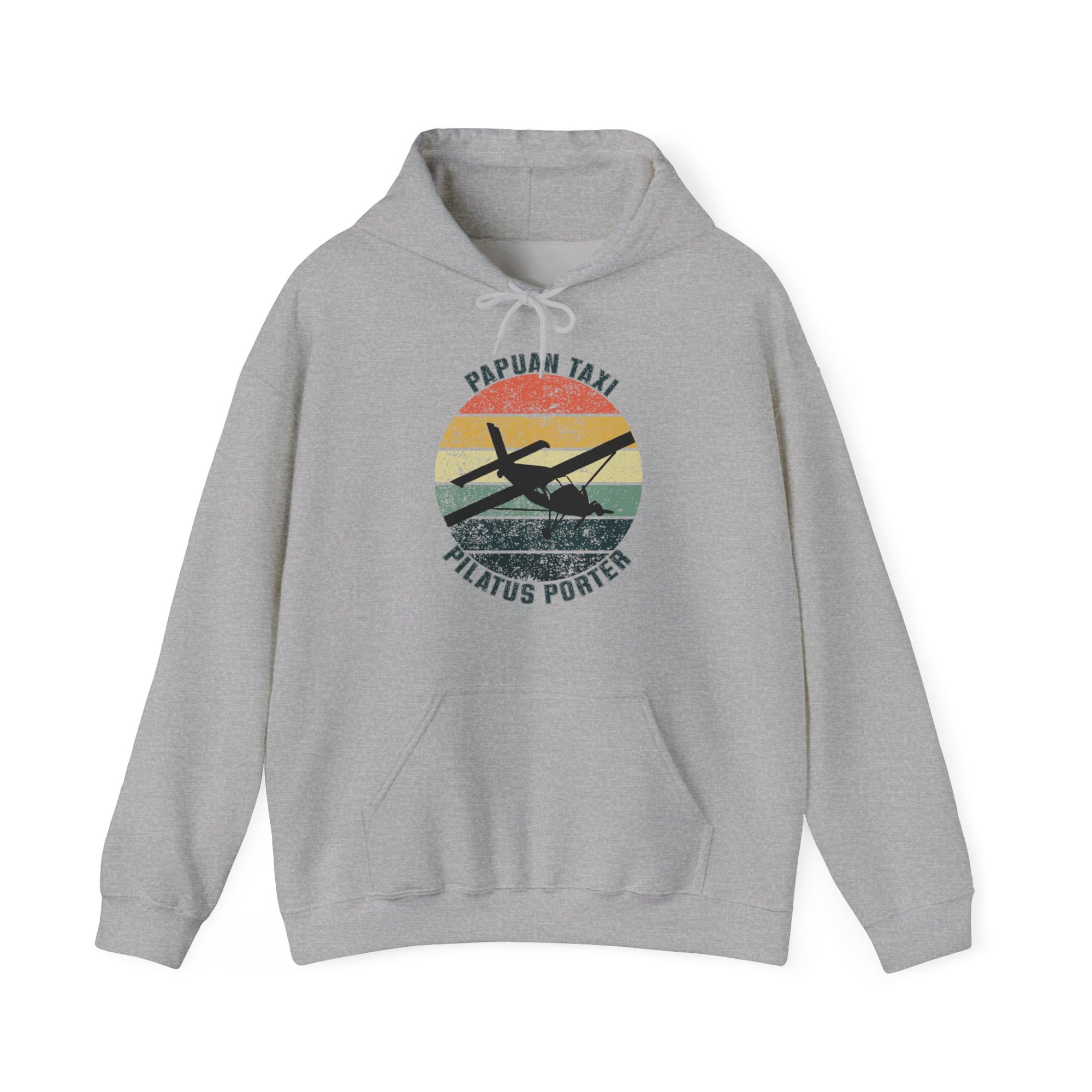 (AU & NZ) "Jungle Horizon" Papuan Taxi I Unisex Heavy Blend™ Hooded Sweatshirt I Retro Sun Design I Multiple Colors & Sizes Available