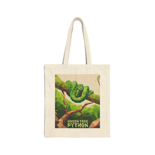 Green Tree Python Canvas Tote – Vibrant Wildlife Art