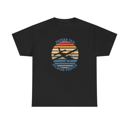 (CANADA) "Golden Sky" I Papuan Taxi Retro Sun T-Shirt I Available in Multiple Colors & Sizes I Unisex Tee