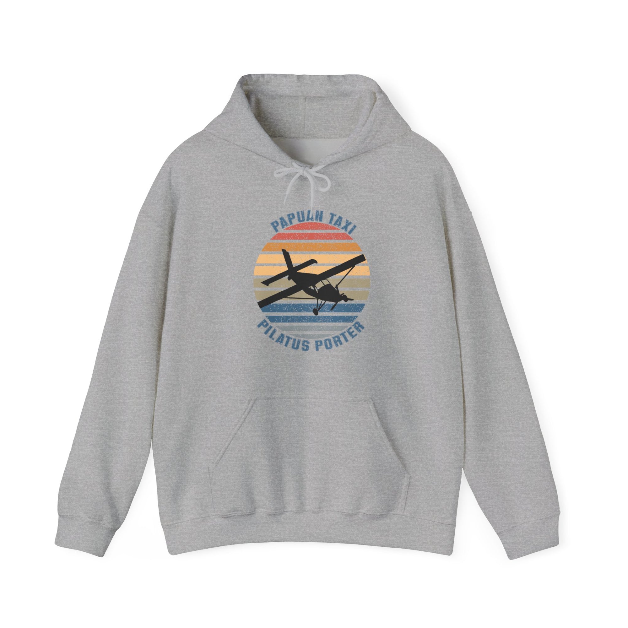 (CANADA) "Golden Sky" Papuan Taxi I Unisex Heavy Blend™ Hooded Sweatshirt I Retro Sun Design I Multiple Colors & Sizes Available