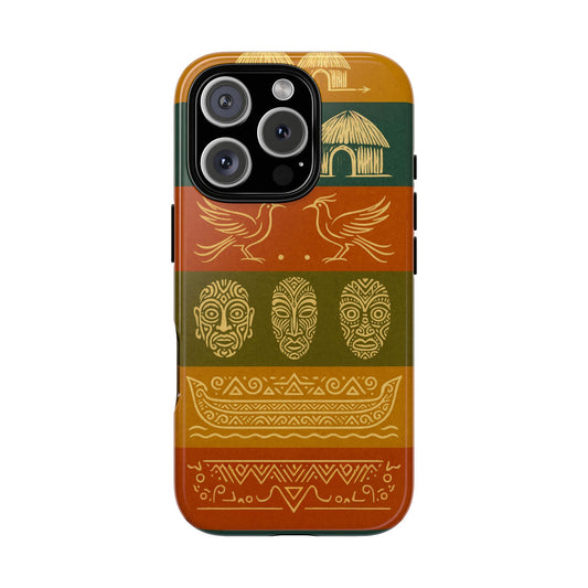 Papuan Tribal Canoe Mask Design - Phone Case