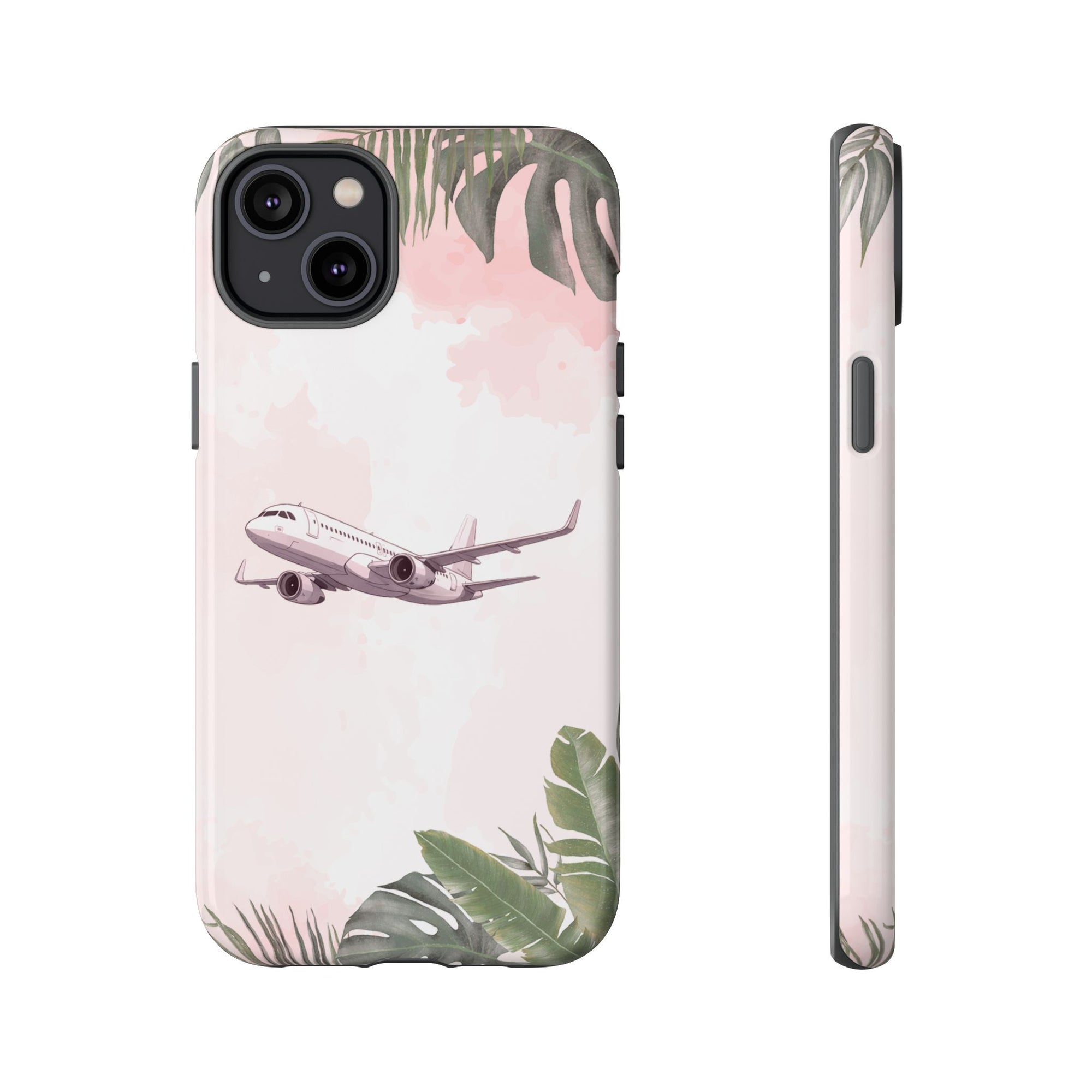 Airplane Palm Trees Coastal Design - Phone Case