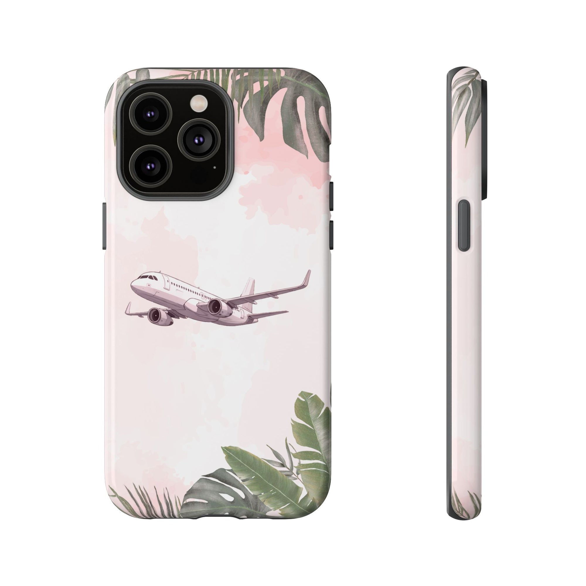 Airplane Palm Trees Coastal Design - Phone Case