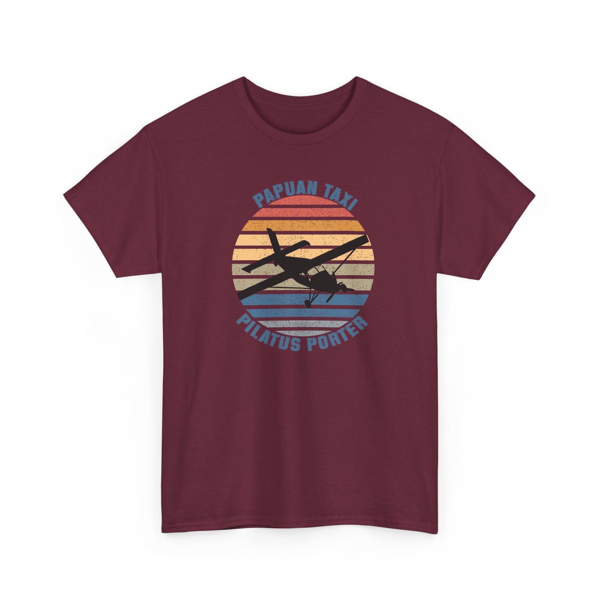 (CANADA) "Golden Sky" I Papuan Taxi Retro Sun T-Shirt I Available in Multiple Colors & Sizes I Unisex Tee