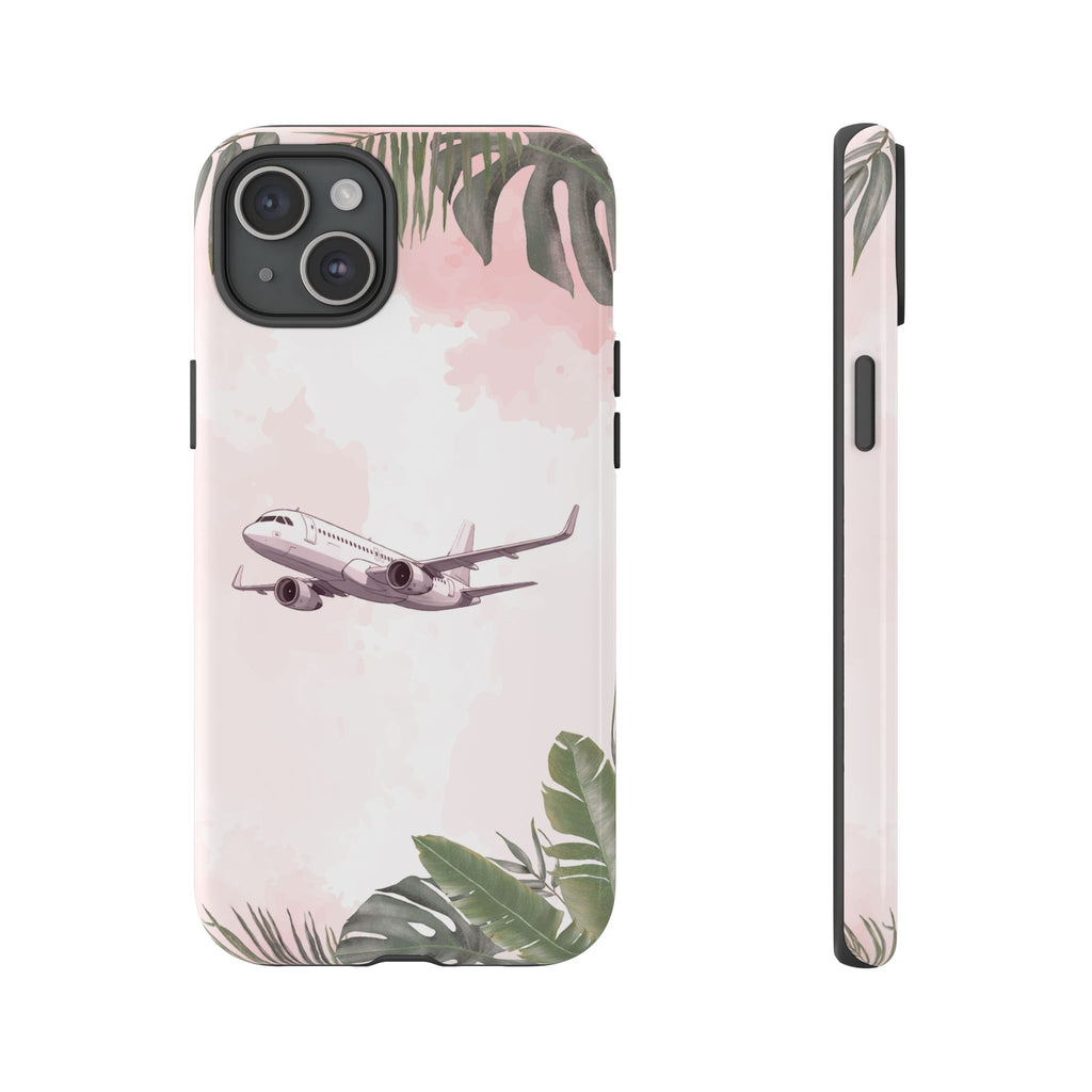 Airplane Palm Trees Coastal Design - Phone Case
