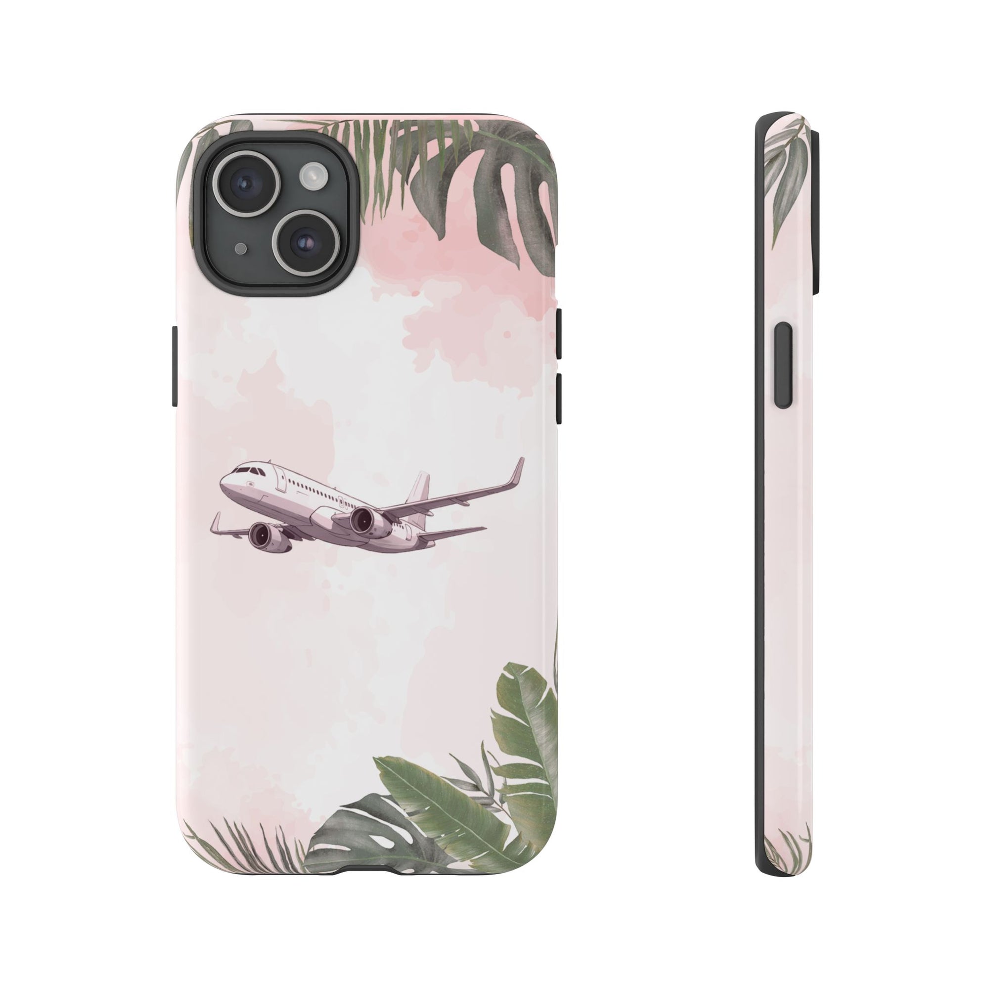 Airplane Palm Trees Coastal Design - Phone Case