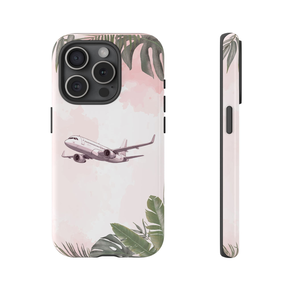Airplane Palm Trees Coastal Design - Phone Case