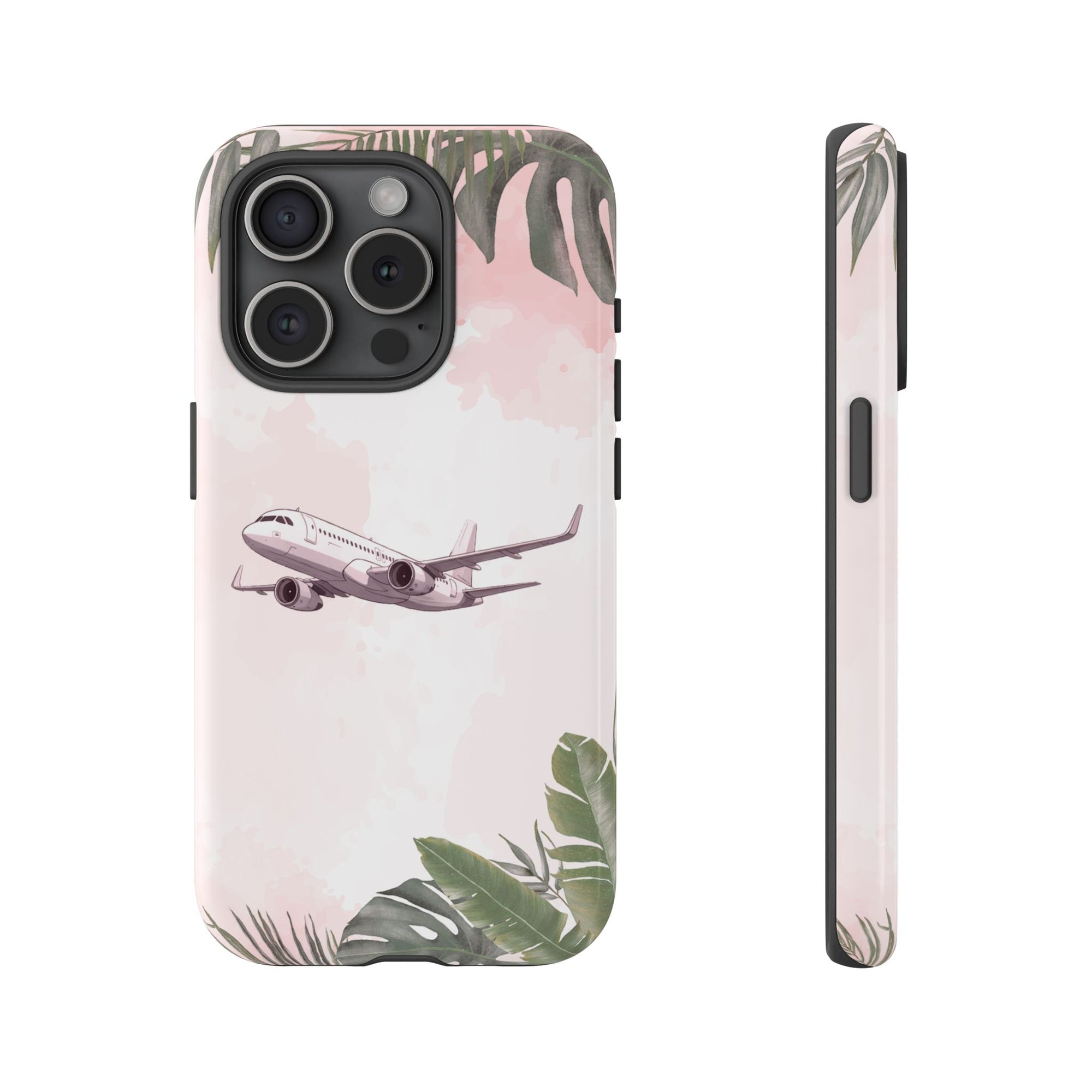 Airplane Palm Trees Coastal Design - Phone Case