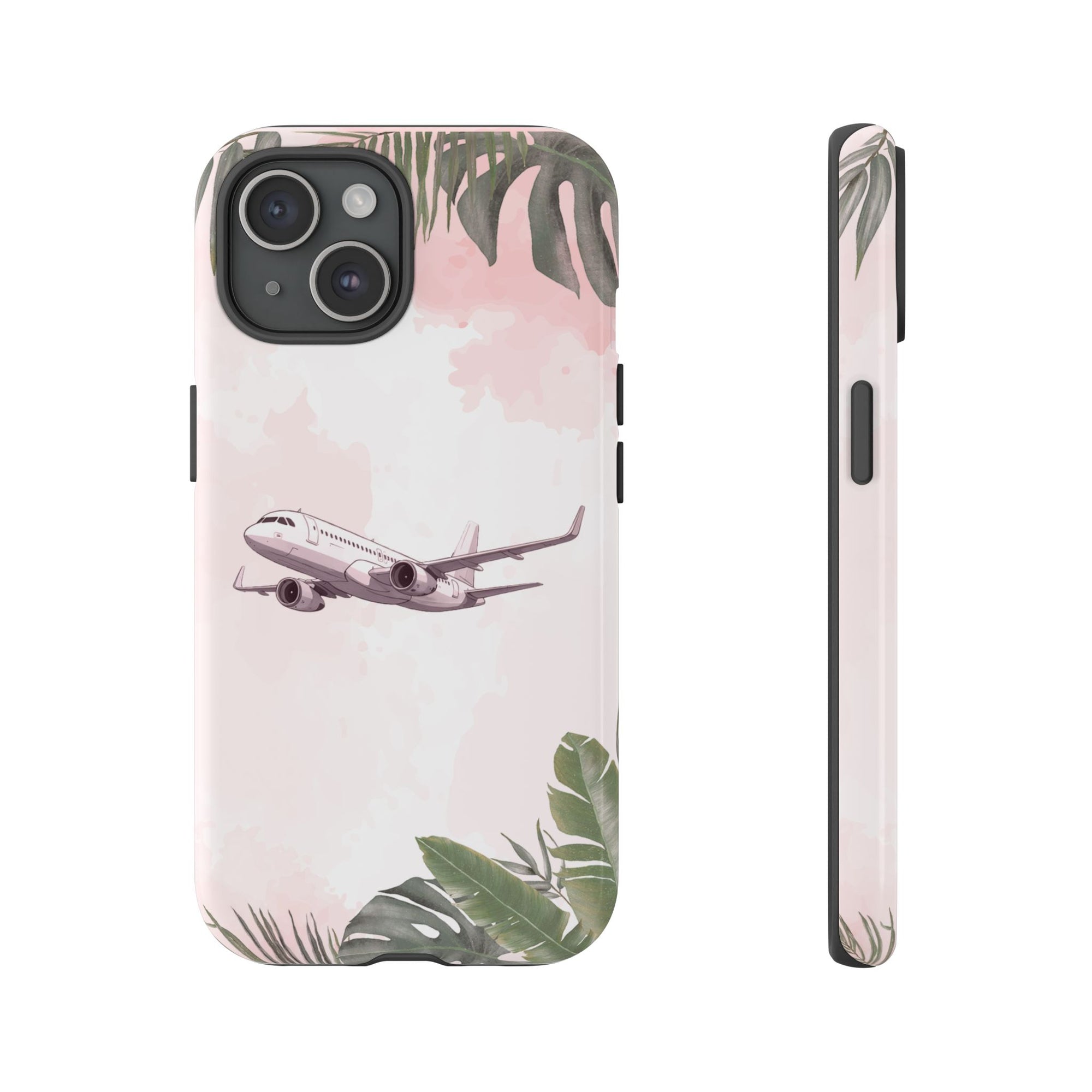 Airplane Palm Trees Coastal Design - Phone Case