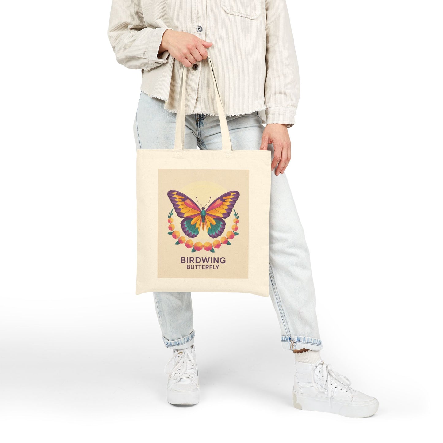 Birdwing Butterfly Canvas Tote – Tropical Elegance in Bold Colors