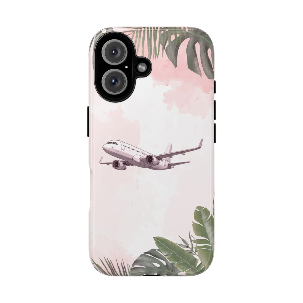 Airplane Palm Trees Coastal Design - Phone Case