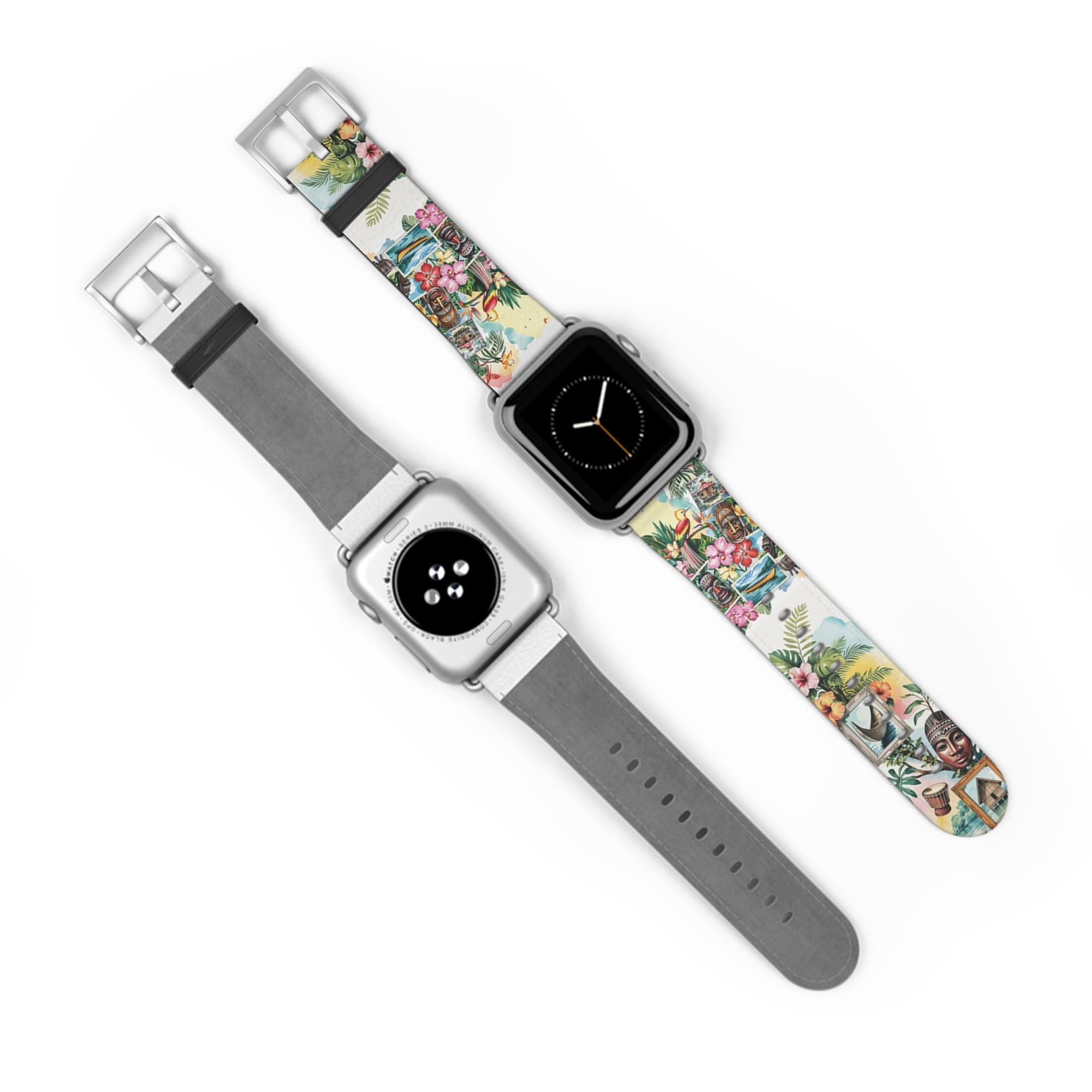 Tropical Paradise Papuan Culture Watch Band - Colorful Floral Design for Summer Adventures