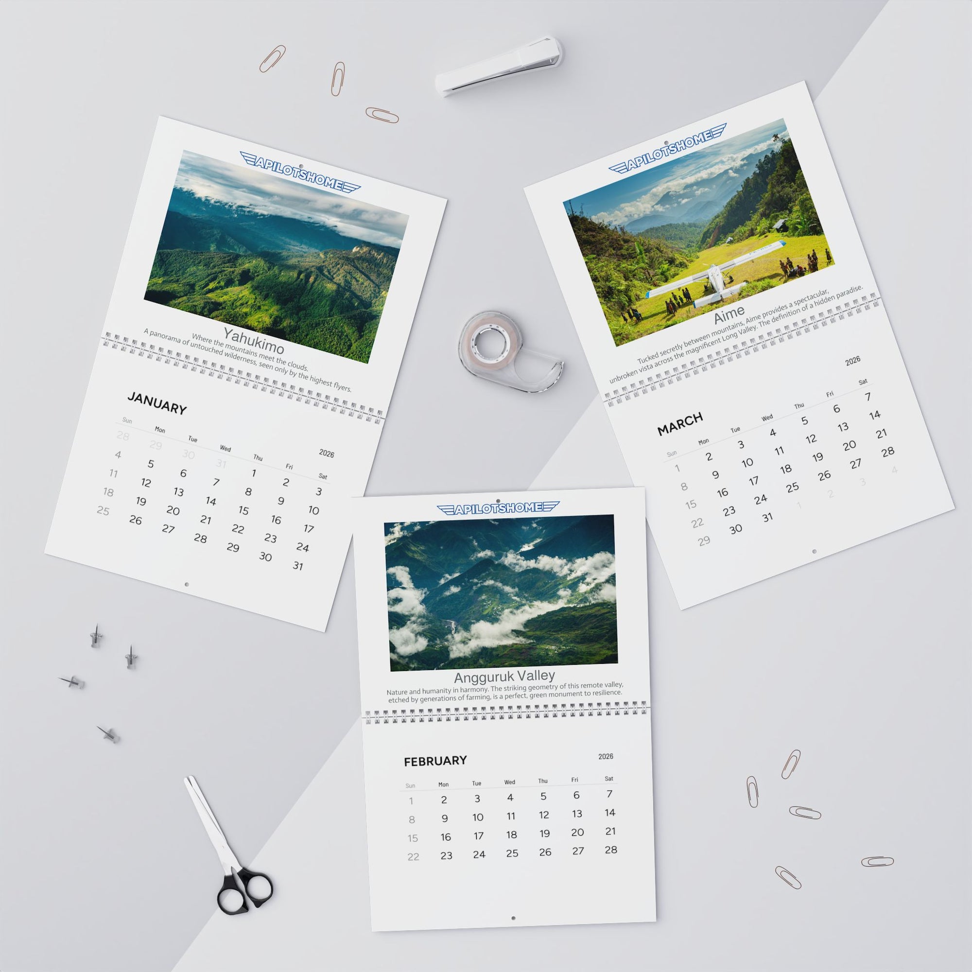 Aviation Wall Calendar 2026 — Scenic Airplane Photography Calendar