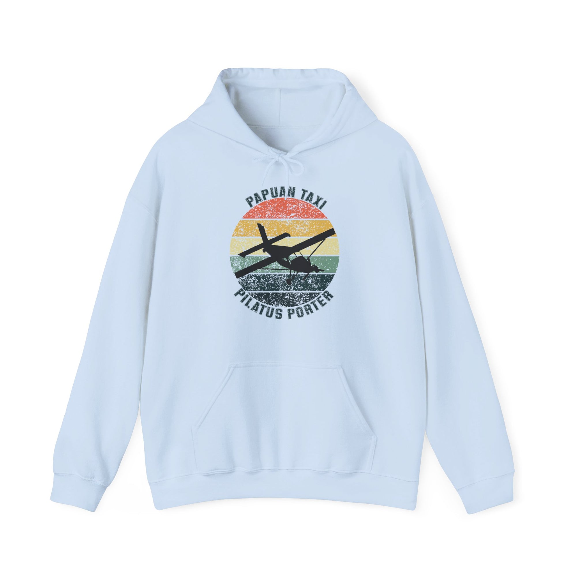 (AU & NZ) "Jungle Horizon" Papuan Taxi I Unisex Heavy Blend™ Hooded Sweatshirt I Retro Sun Design I Multiple Colors & Sizes Available