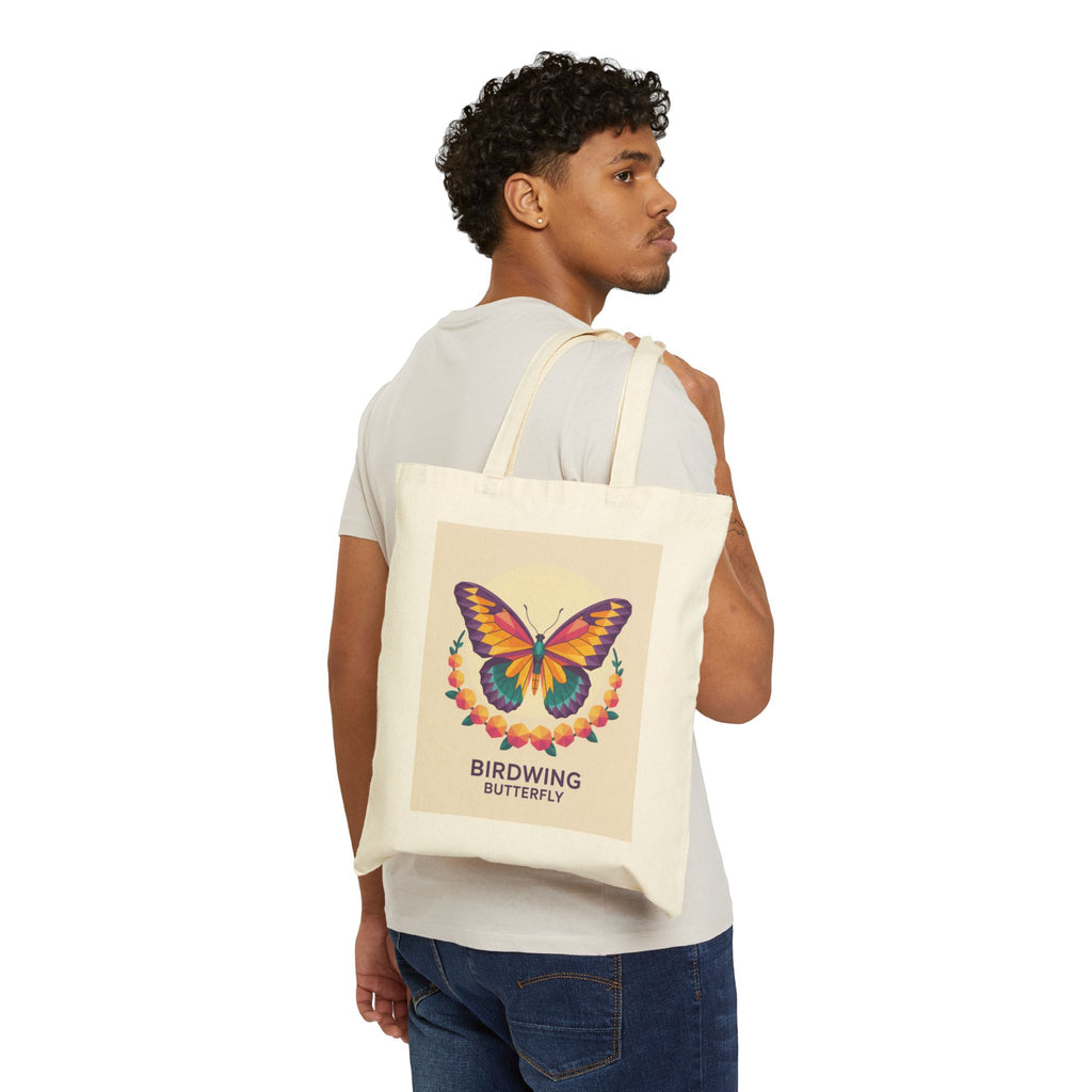 Birdwing Butterfly Canvas Tote – Tropical Elegance in Bold Colors