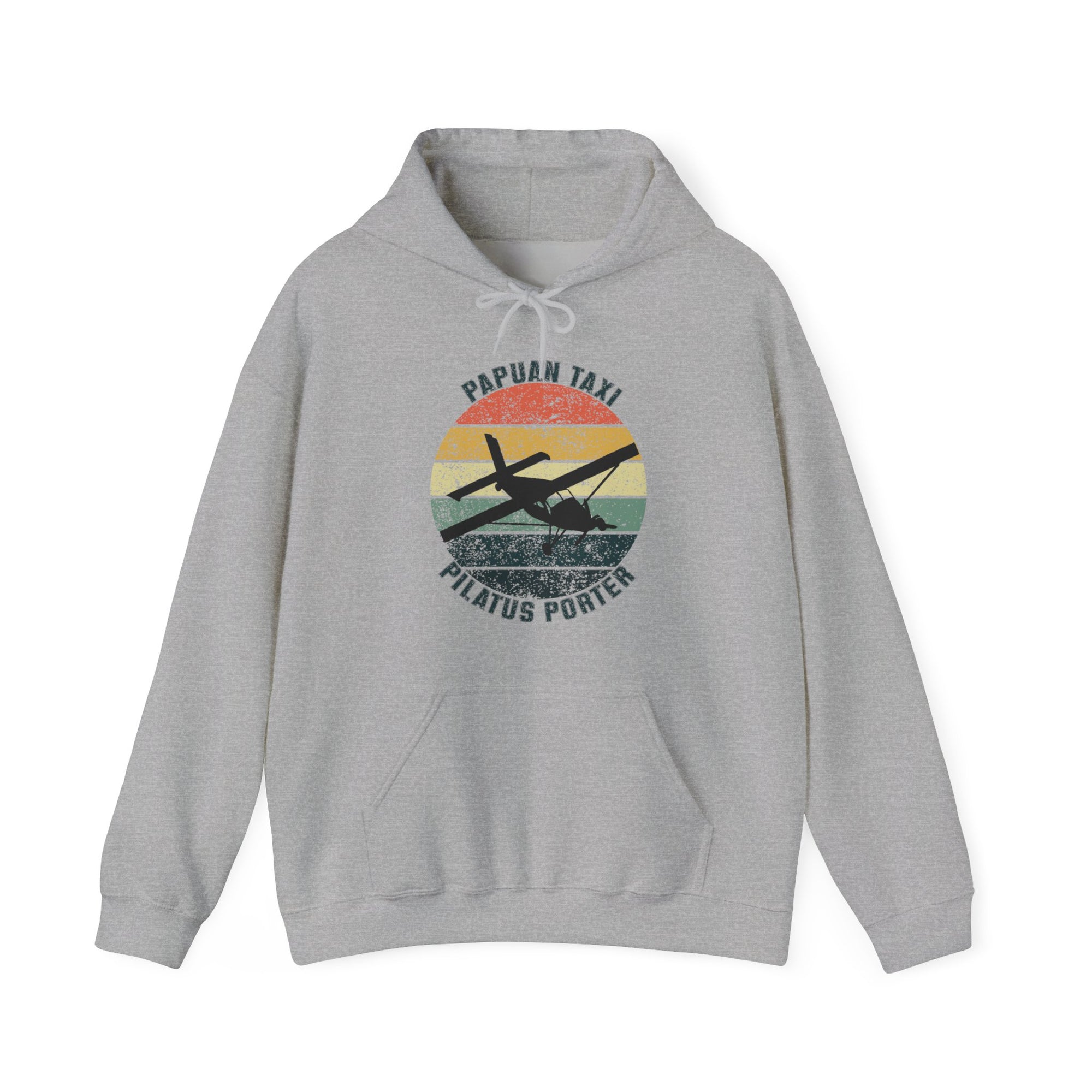 (CANADA) "Jungle Horizon" Papuan Taxi I Unisex Heavy Blend™ Hooded Sweatshirt I Retro Sun Design I Multiple Colors & Sizes Available