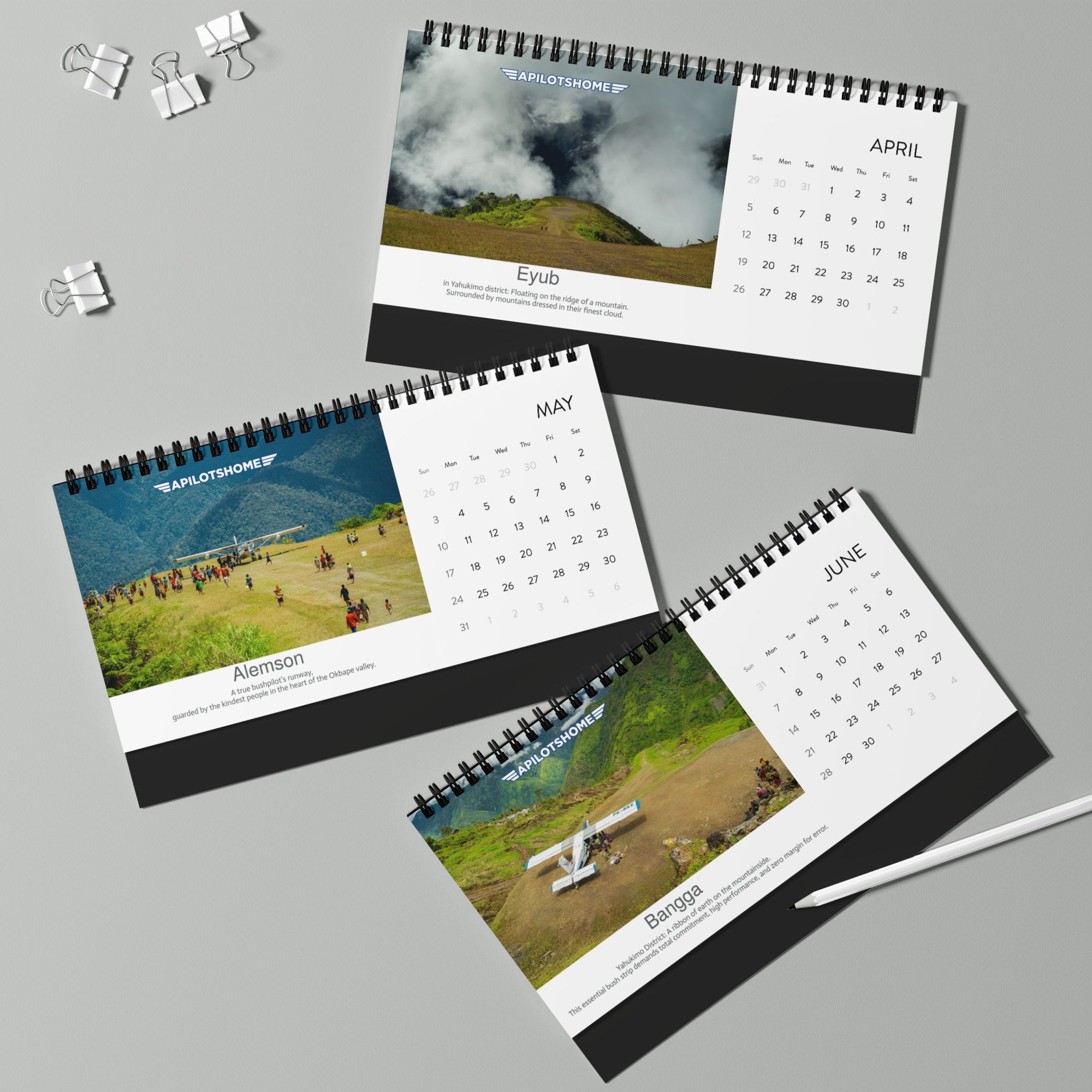 2026 Pilot's Desk Calendar – A PilotsHome Desktop Calendar with Monthly Grid