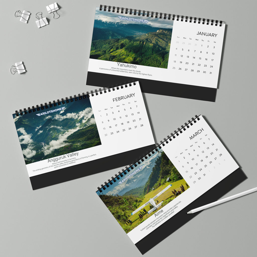 2026 Pilot's Desk Calendar – A PilotsHome Desktop Calendar with Monthly Grid
