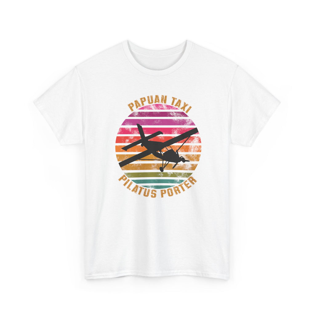 "Tropical Horizon" I Papuan Taxi Retro Sun T-Shirt I Available in Multiple Colors & Sizes I Unisex Tee