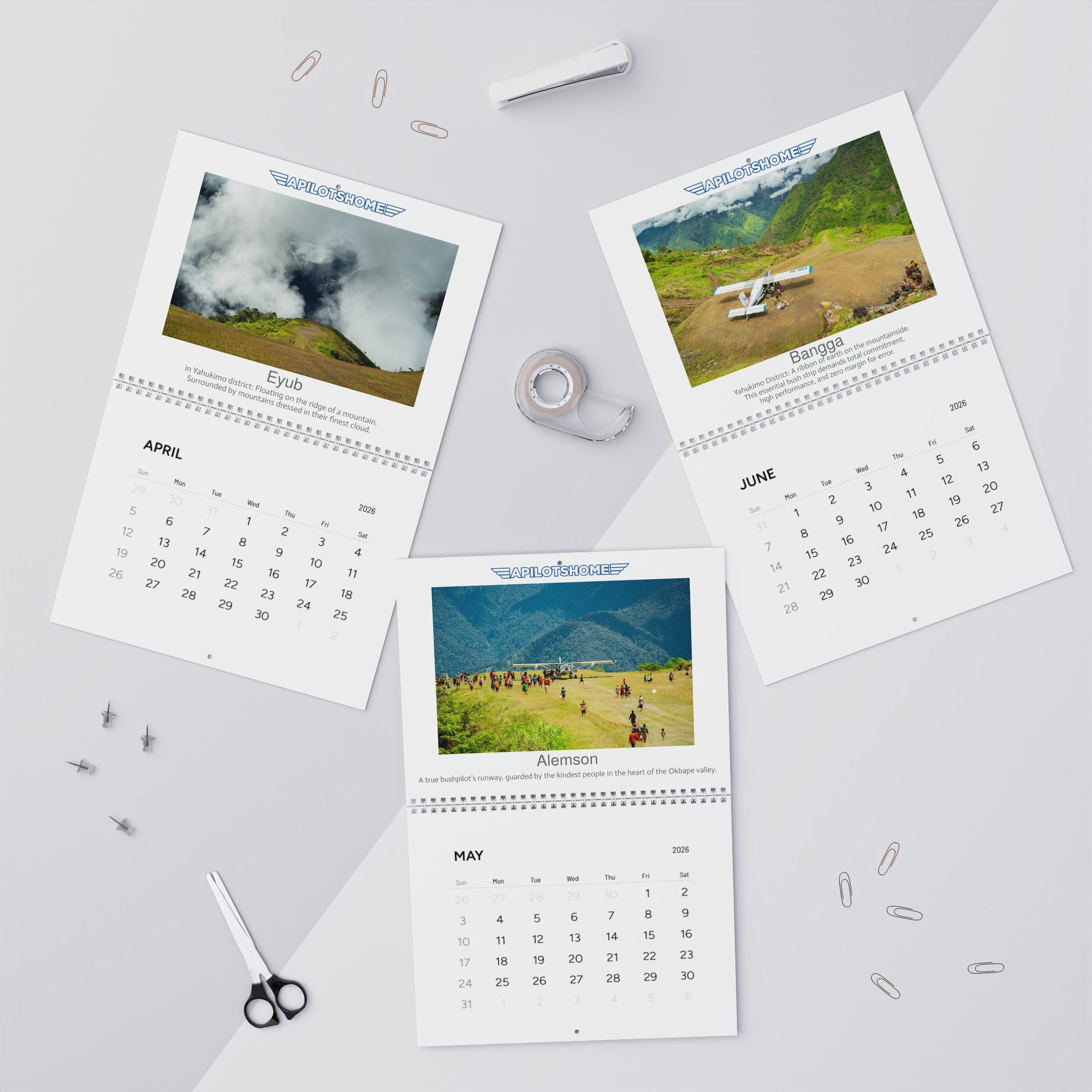 Aviation Wall Calendar 2026 — Scenic Airplane Photography Calendar