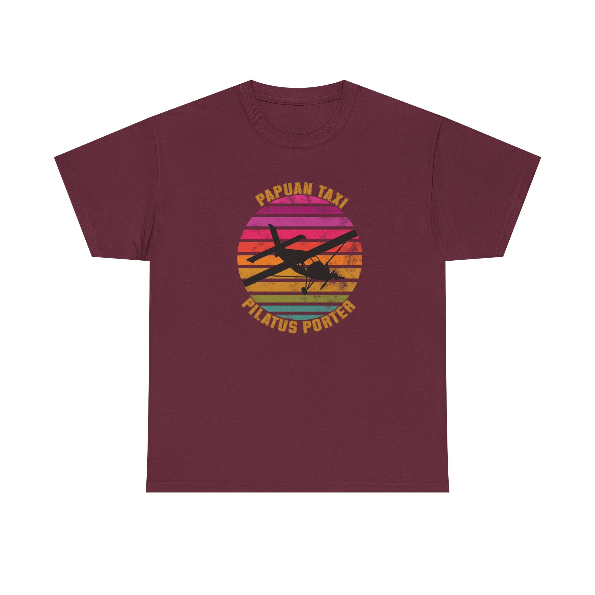 (CANADA) "Tropical Horizon" I Papuan Taxi Retro Sun T-Shirt I Available in Multiple Colors & Sizes I Unisex Tee