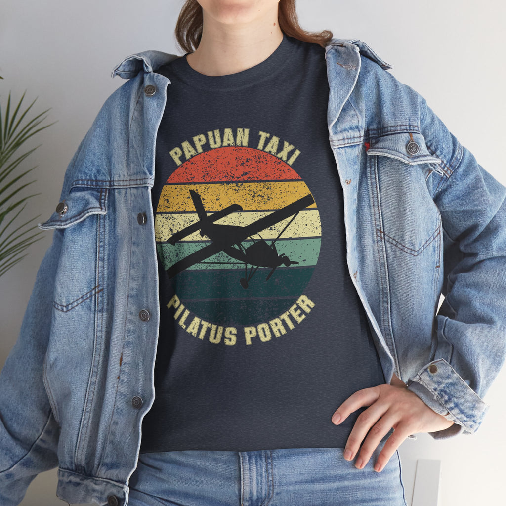 "Jungle Horizon" I Papuan Taxi Retro Sun T-Shirt I Available in Multiple Colors & Sizes I Unisex Tee