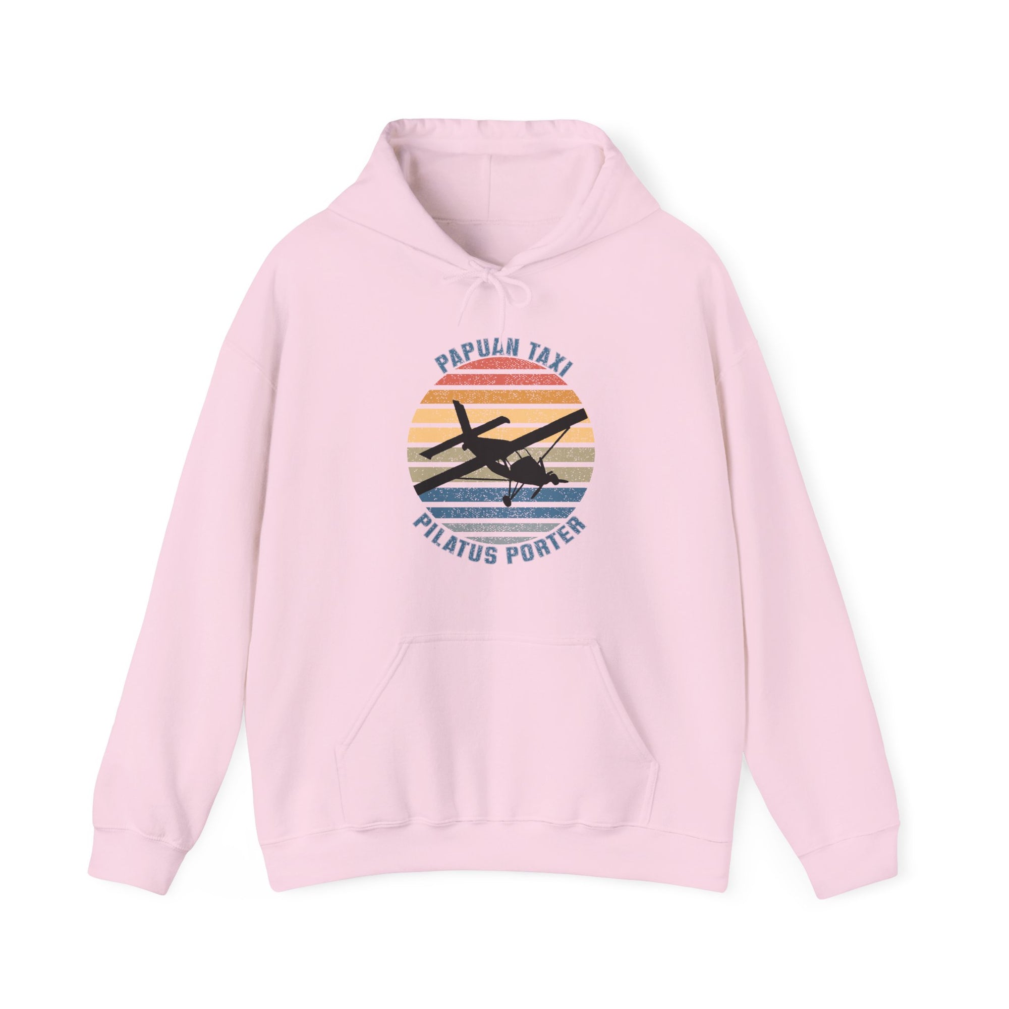 "Golden Sky" Papuan Taxi I Unisex Heavy Blend™ Hooded Sweatshirt I Retro Sun Design I Multiple Colors & Sizes Available