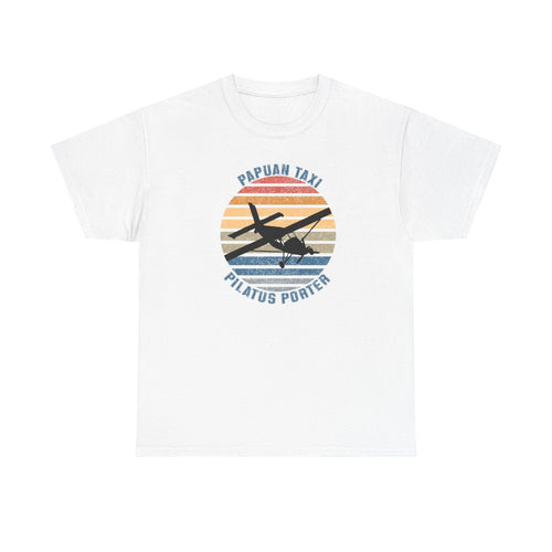 (CANADA) "Golden Sky" I Papuan Taxi Retro Sun T-Shirt I Available in Multiple Colors & Sizes I Unisex Tee