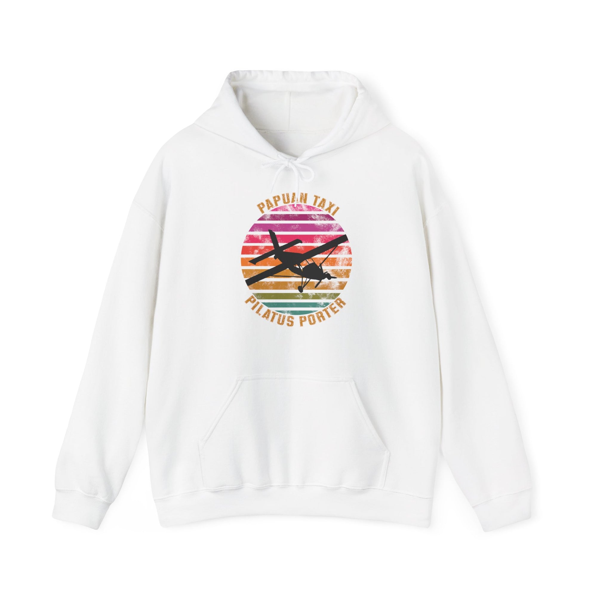 (AU & NZ) "Tropical Horizon" Papuan Taxi I Unisex Heavy Blend™ Hooded Sweatshirt I Retro Sun Design I Multiple Colors & Sizes Available