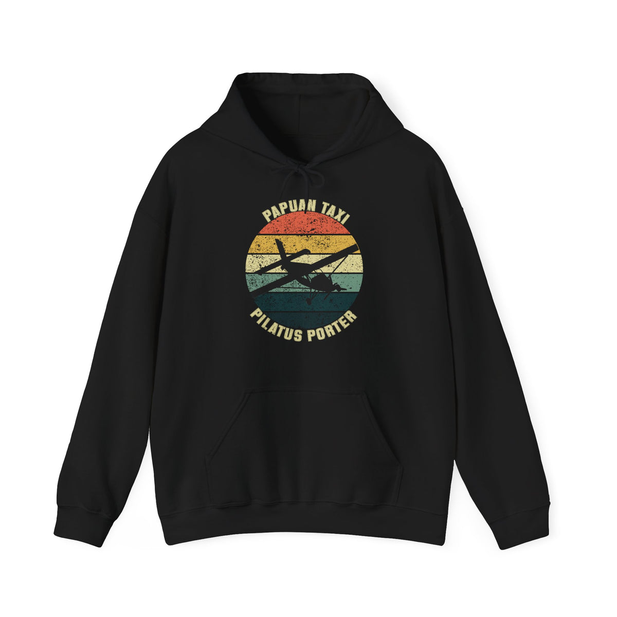 (AU & NZ) "Jungle Horizon" Papuan Taxi I Unisex Heavy Blend™ Hooded Sweatshirt I Retro Sun Design I Multiple Colors & Sizes Available