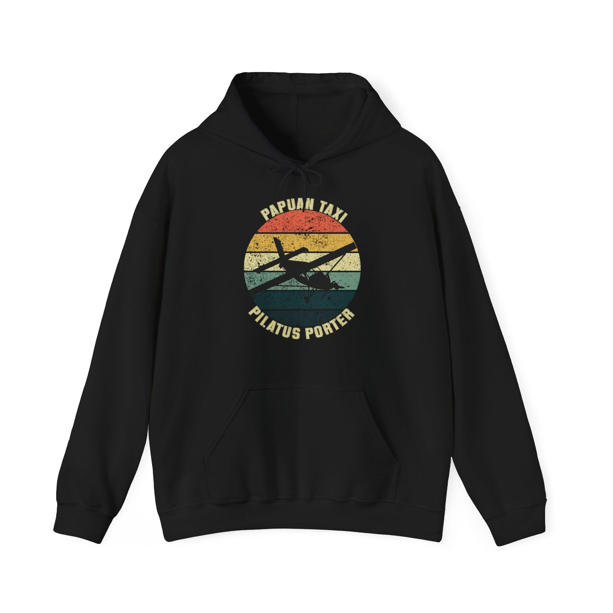 (AU & NZ) "Jungle Horizon" Papuan Taxi I Unisex Heavy Blend™ Hooded Sweatshirt I Retro Sun Design I Multiple Colors & Sizes Available