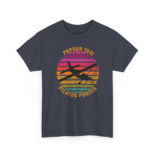 "Tropical Horizon" I Papuan Taxi Retro Sun T-Shirt I Available in Multiple Colors & Sizes I Unisex Tee