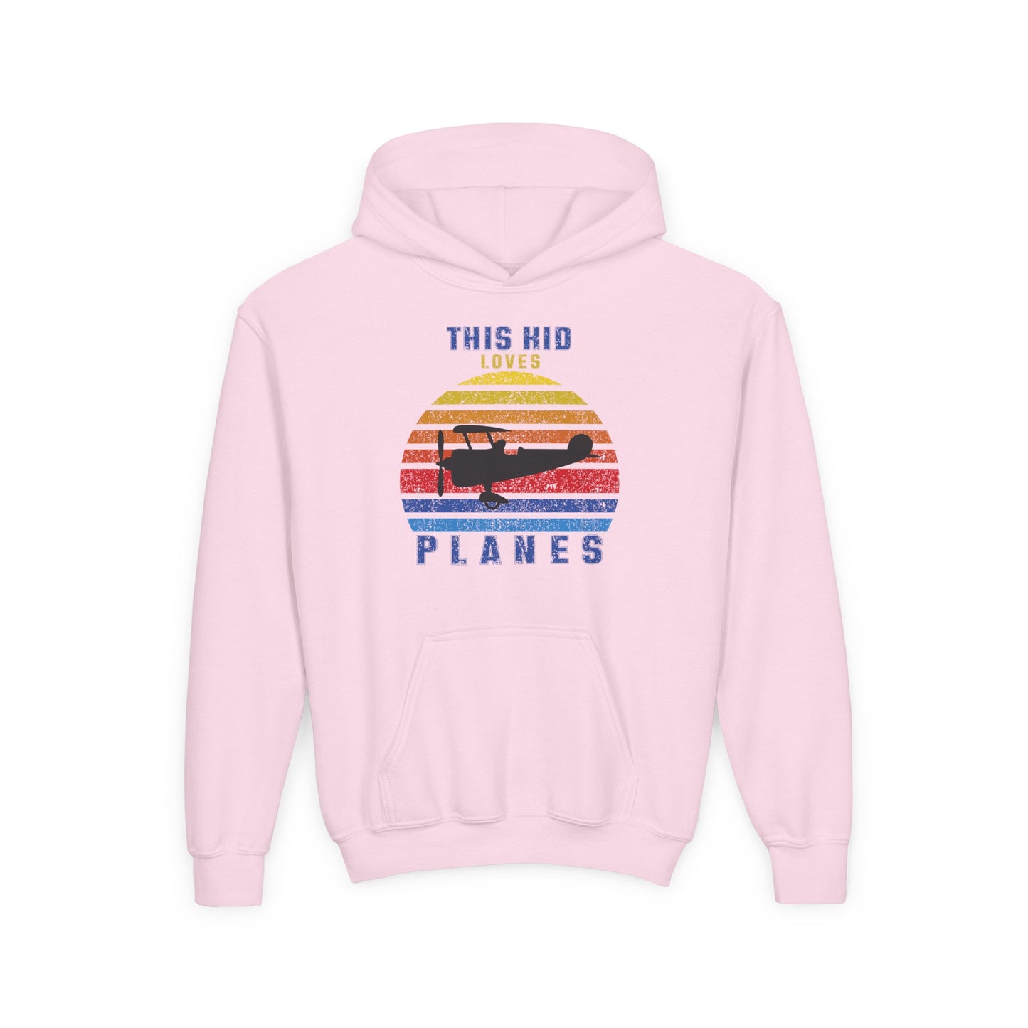 Youth Hooded Sweatshirt - This Kid Loves Planes - Vintage Airplane Design