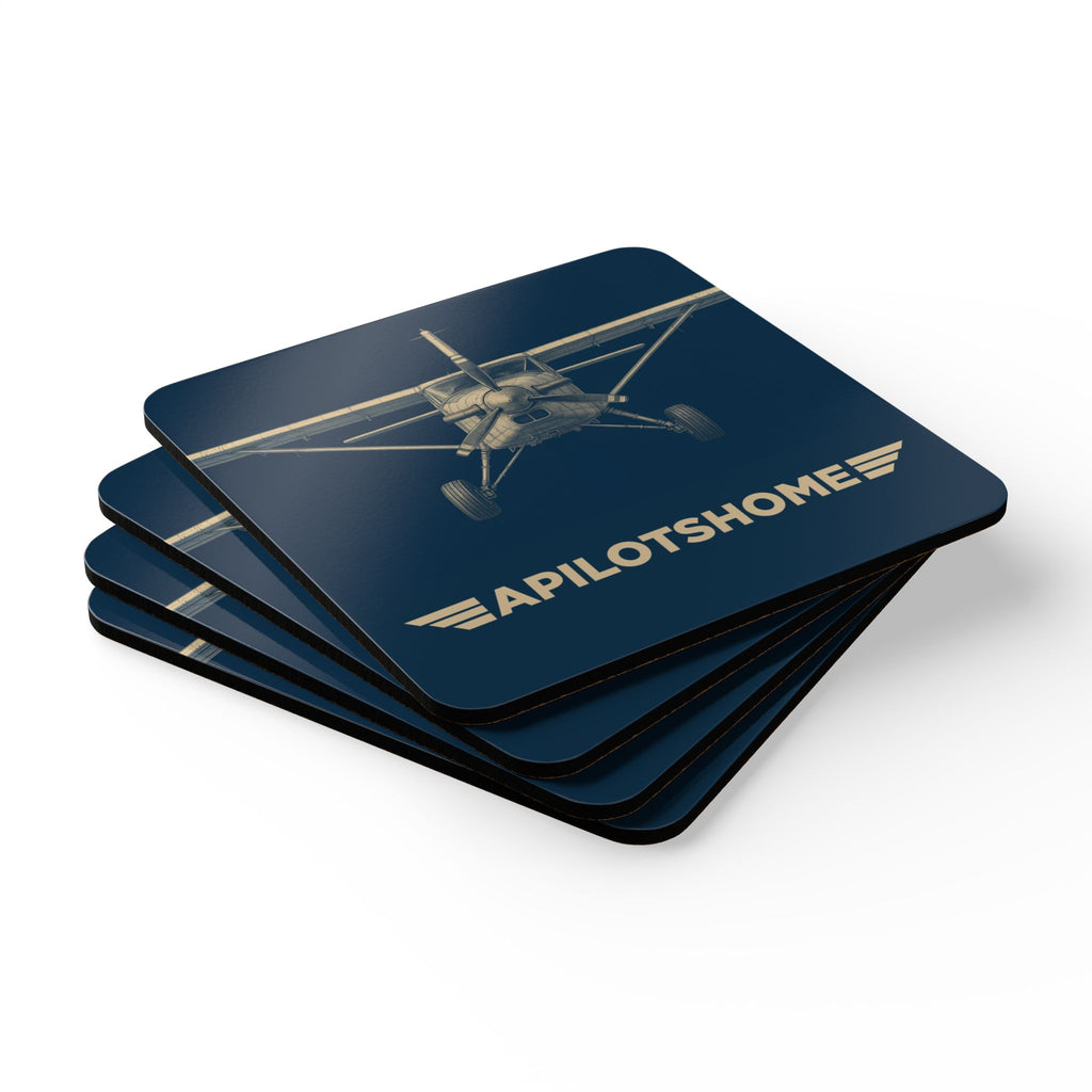 A Pilot’s Home – 4-Pack Drink Coasters | Durable MDF with Aircraft Graphic