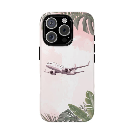 Airplane Palm Trees Coastal Design - Phone Case