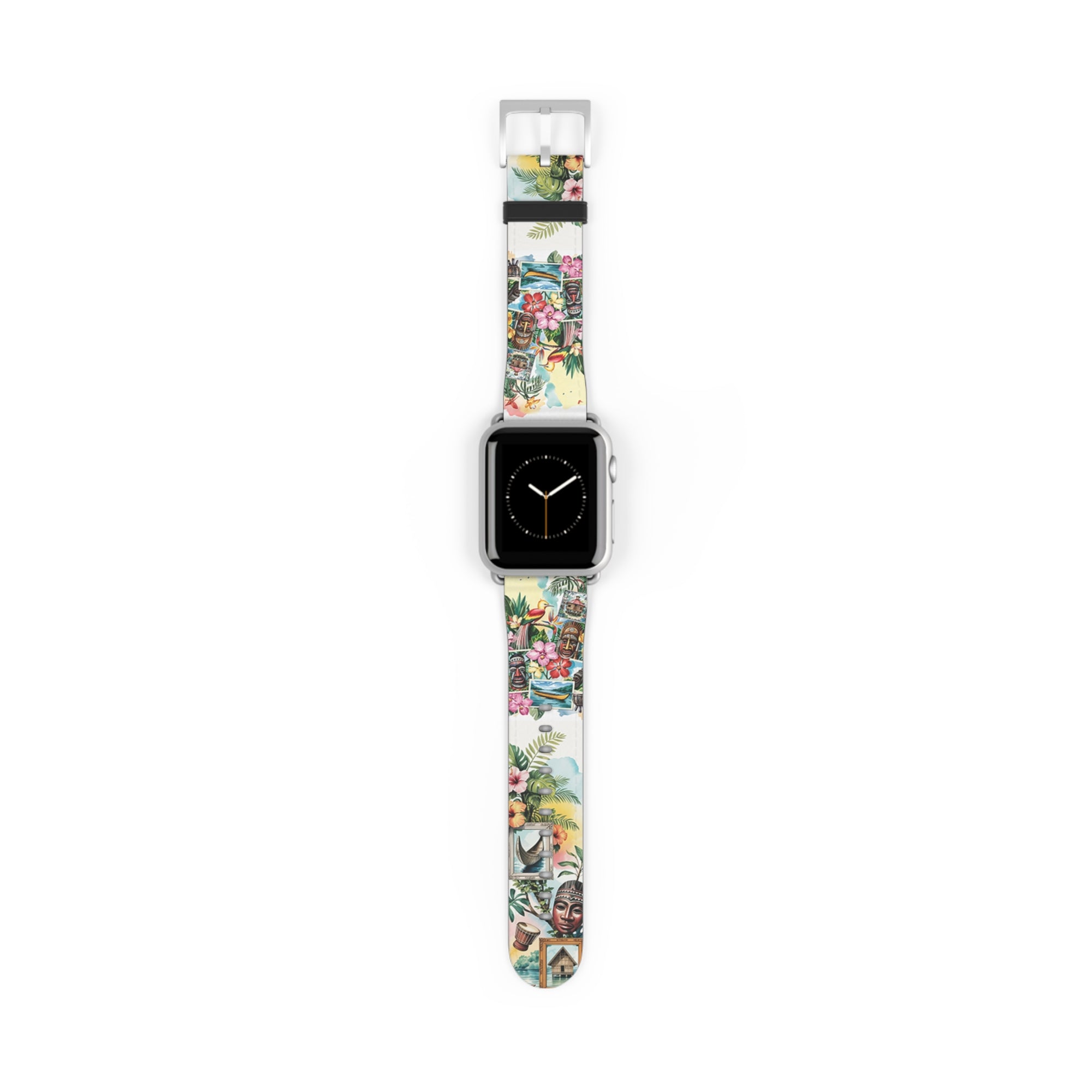 Tropical Paradise Papuan Culture Watch Band - Colorful Floral Design for Summer Adventures