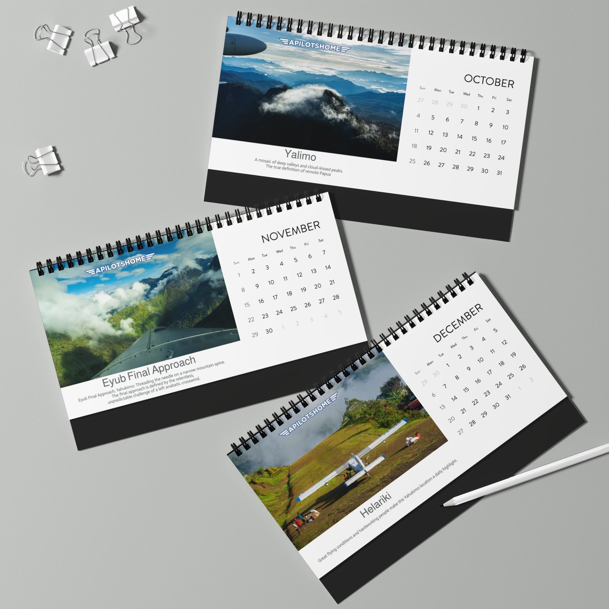 2026 Pilot's Desk Calendar – A PilotsHome Desktop Calendar with Monthly Grid