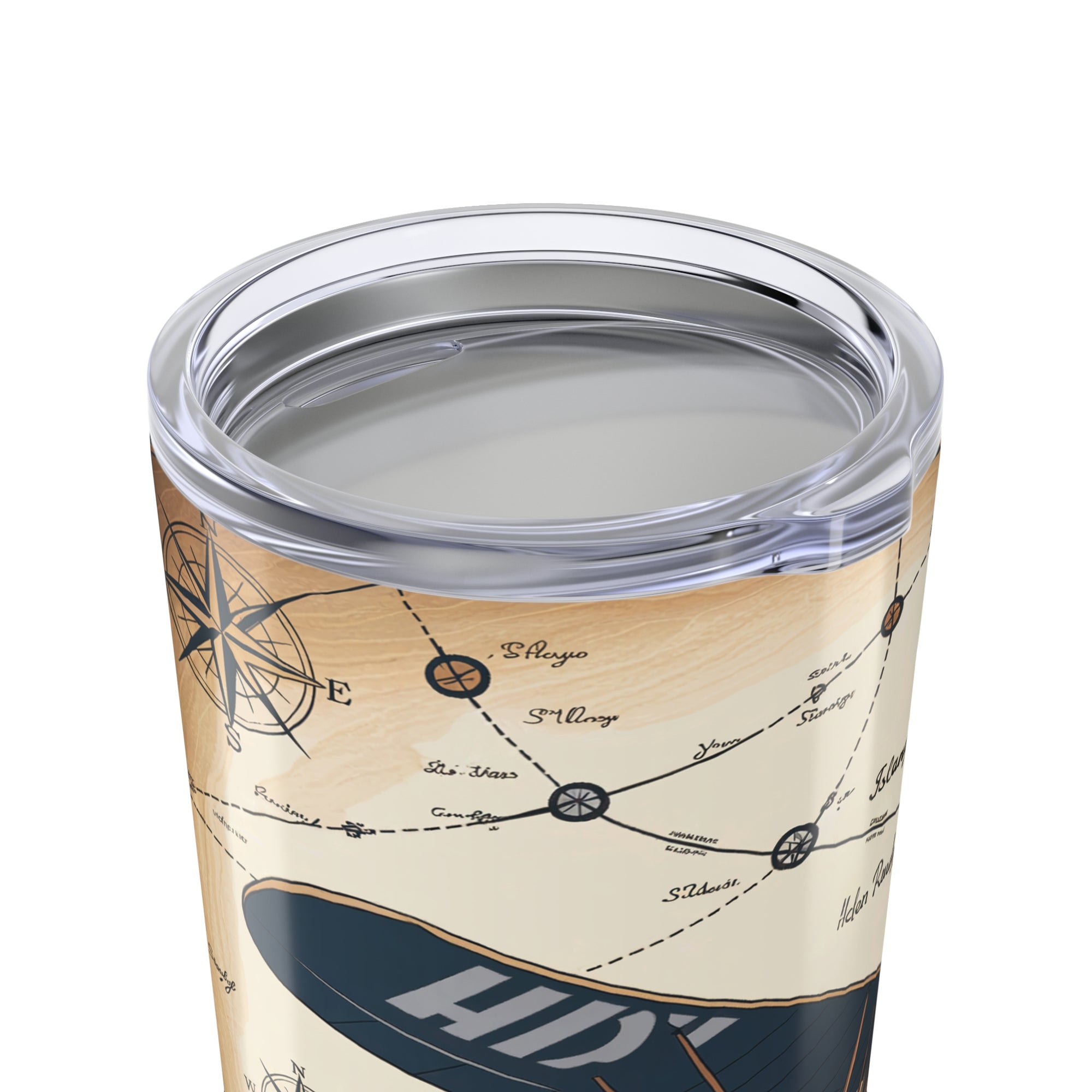 Vintage Flight Tumbler – Historical Aircraft & Map Design